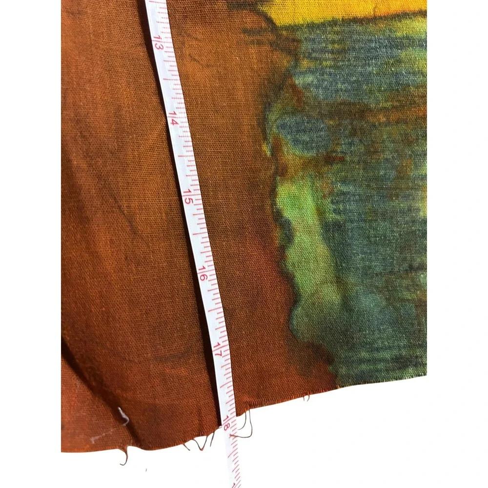 Vintage African Batik Fabric Wall Art –  Giraffe Landscape Textile Painting
